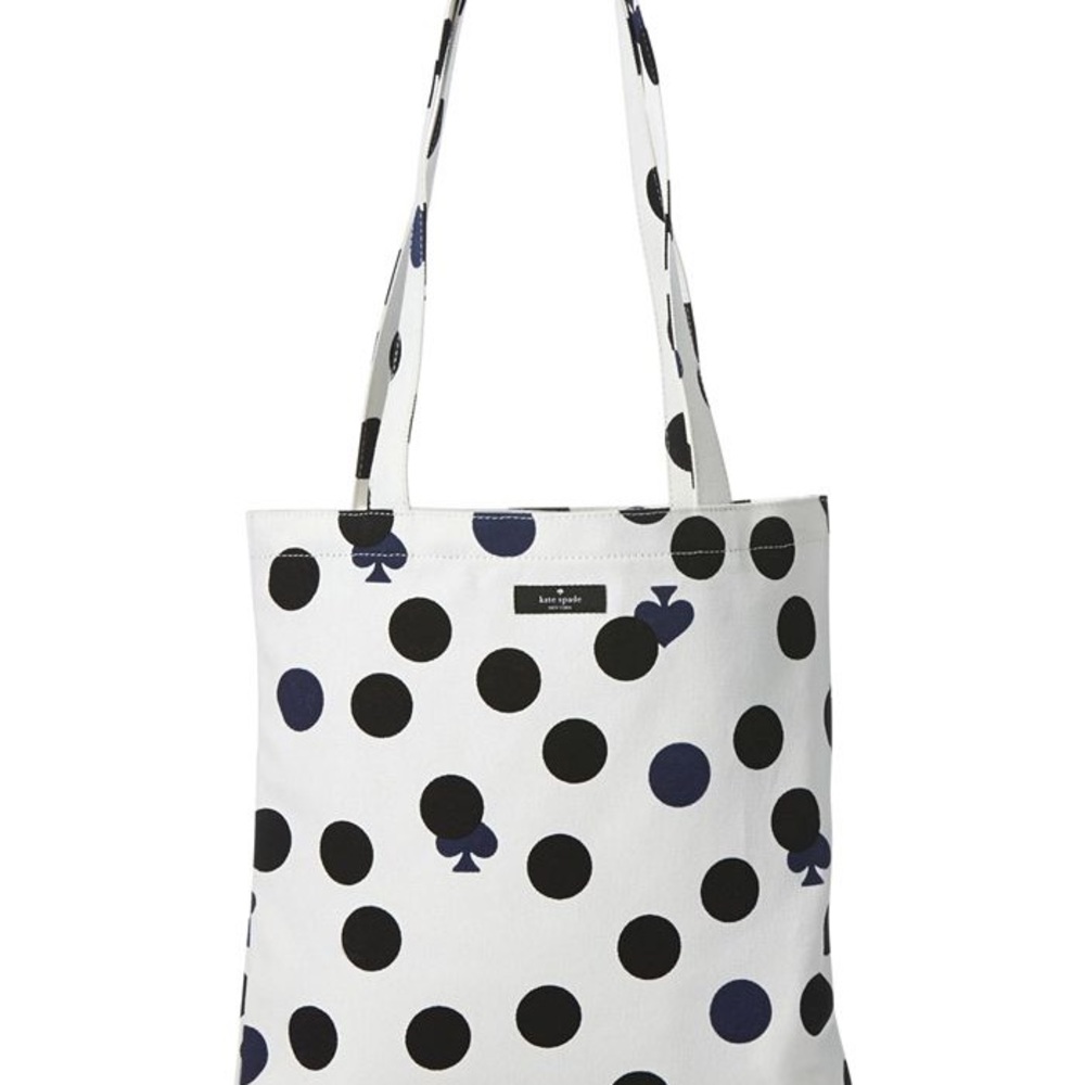 NEW Kate Spade ♠️ Polka Dot + Spade Canvas Tote! *Shorter shoulder strap*